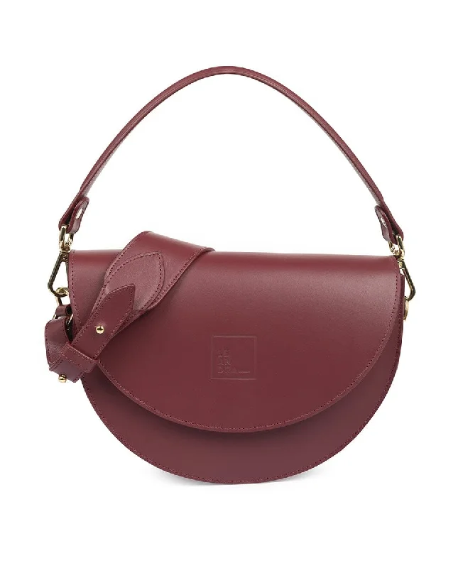 Leather Saddle bag - Burgundy