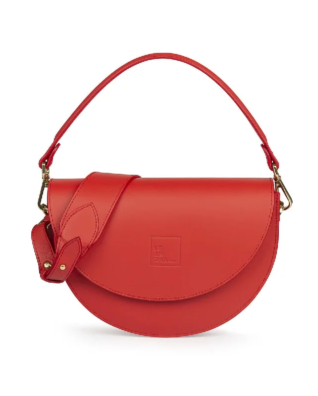 Leather Saddle bag - Red