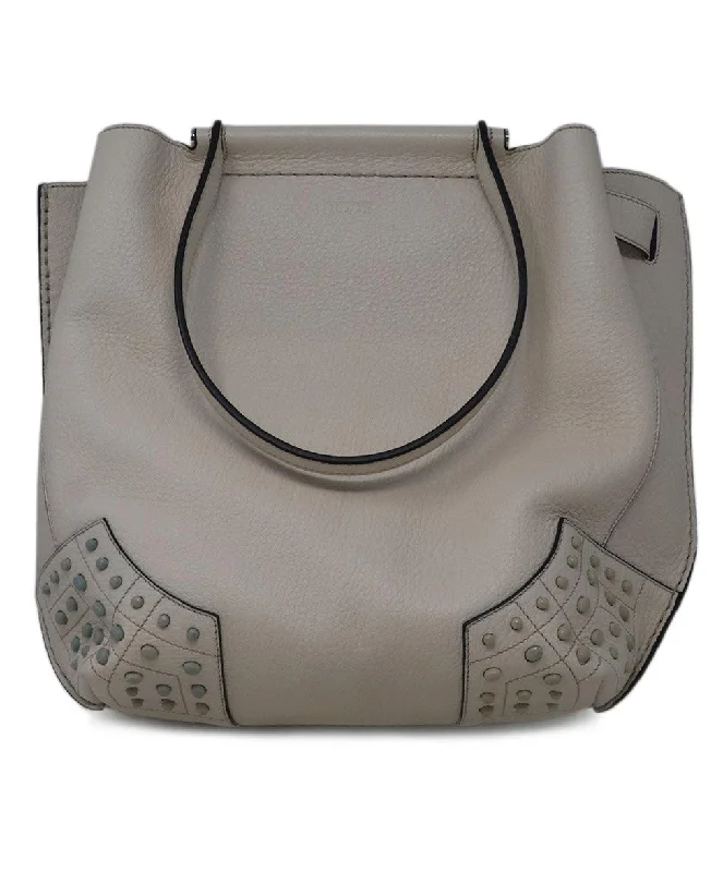 Stylish Bag For Women Tod's Cream & Blue Leather Handbag Stylish Bag For Women