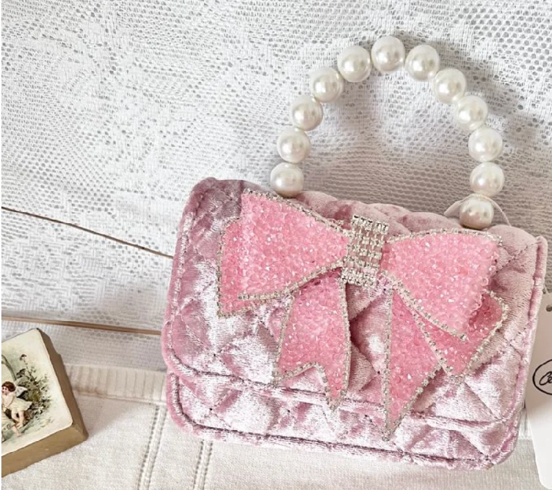 Velvet Bag with Sparkle Bow