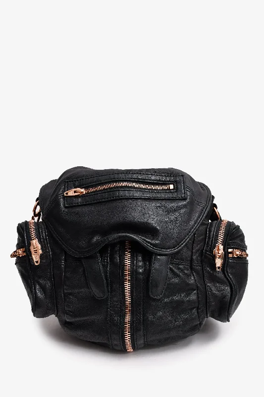 Alexander Wang Black Leather RGHW Mini Marti Backpack