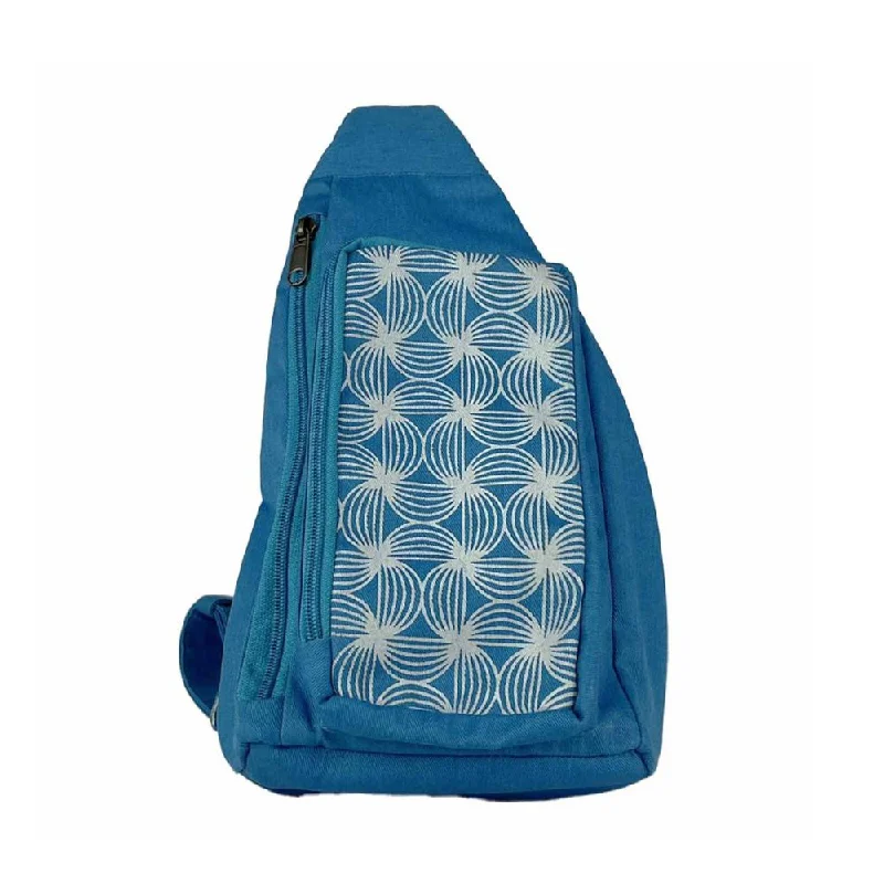 Cotton Canvas Mini Backpack Belt Bag - Bright Blue