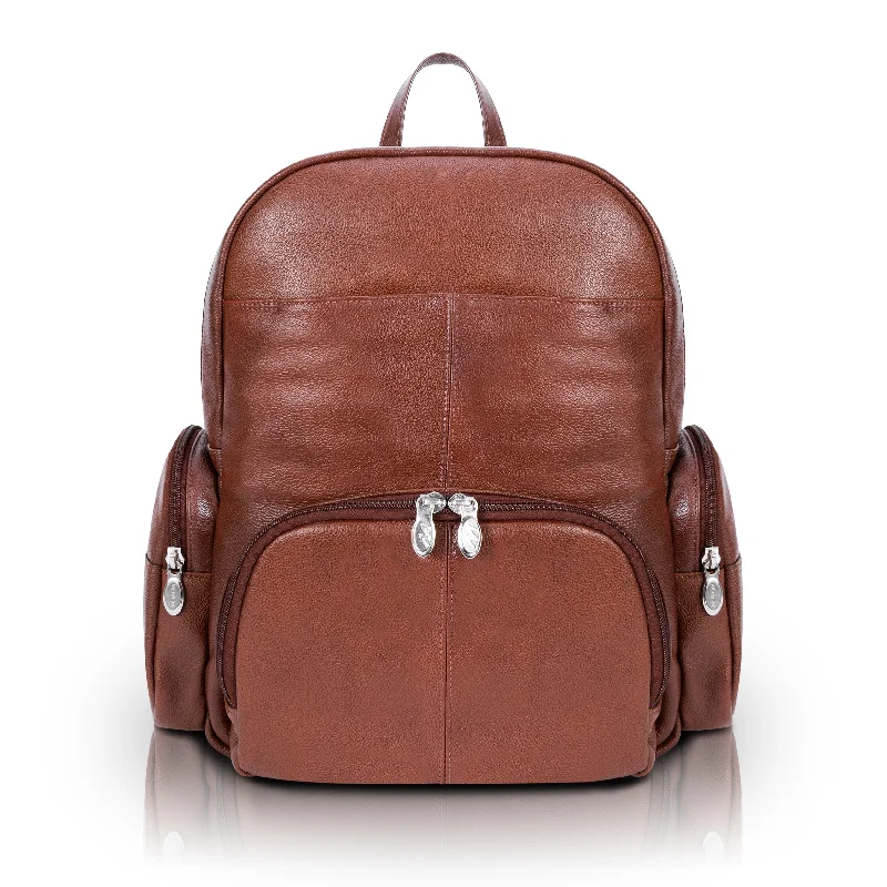 Clearance Bags For Budget Shoppers CUMBERLAND | 15” Leather Dual-Compartment Laptop Backpack