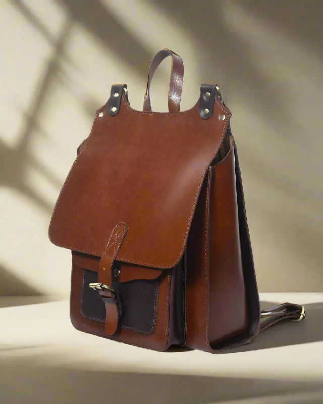 Flash Sale On Premium Bags Celtic premium Black and Brown Leather Backpack. Art: BG-1416