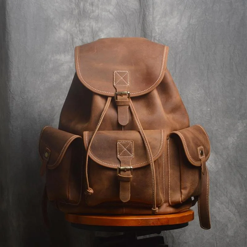 Handmade Leather Backpack College Backpack School Backpack