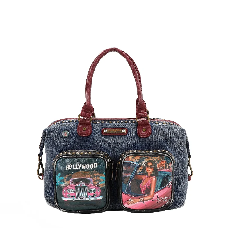 End-Of-Season Clearance HOLLYWOOD DRIVE WASHED DENIM HANDBAG Bags With Discounts