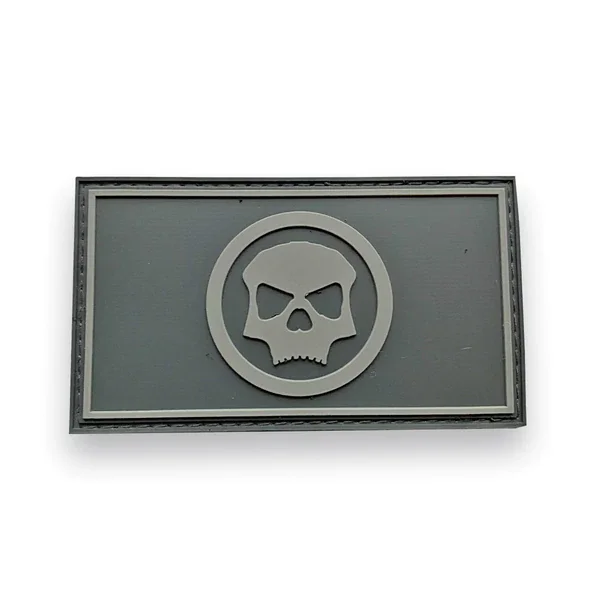 Circle Skull Full Patch Grey