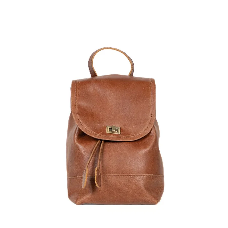 Mini Leather Backpack - Vintage Brown