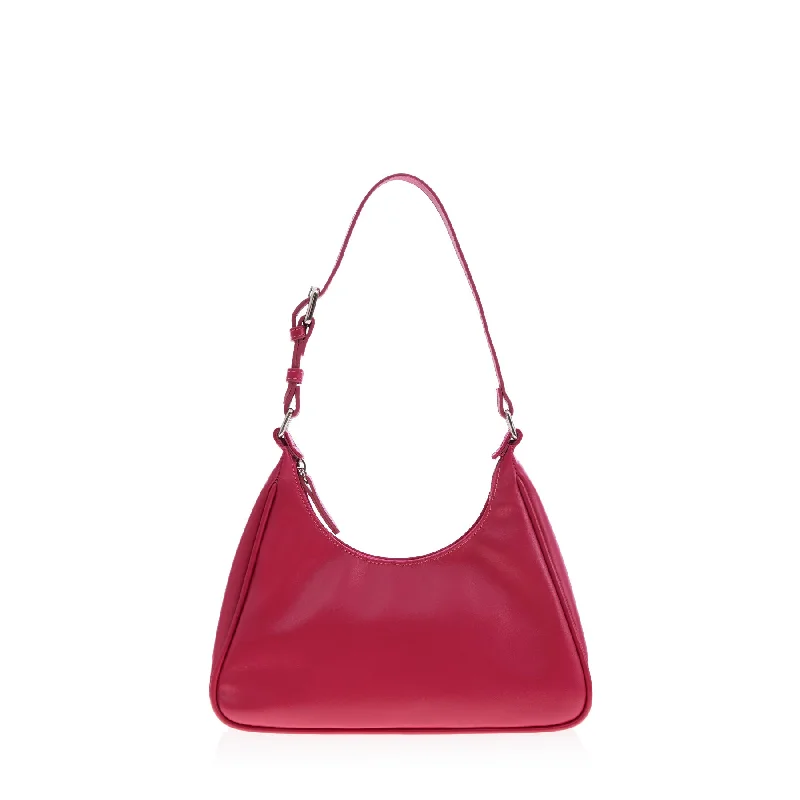 Day-To-Night Styles Prism Hobo (Dark Pink Leather) Compact Bags For Minimalist Travelers
