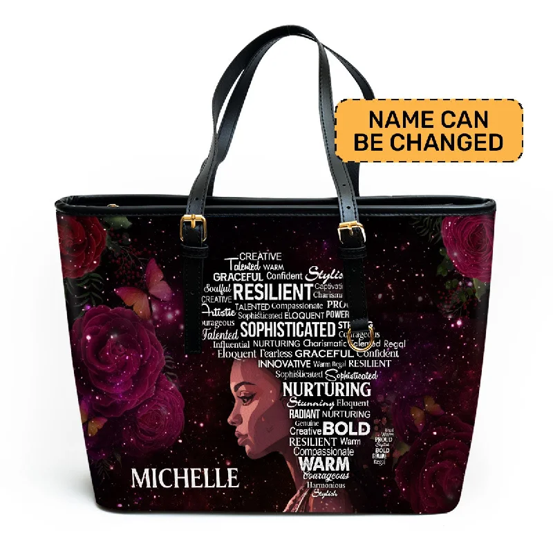 Luxury Bags Africa Map - Personalized Leather Totebag STB45