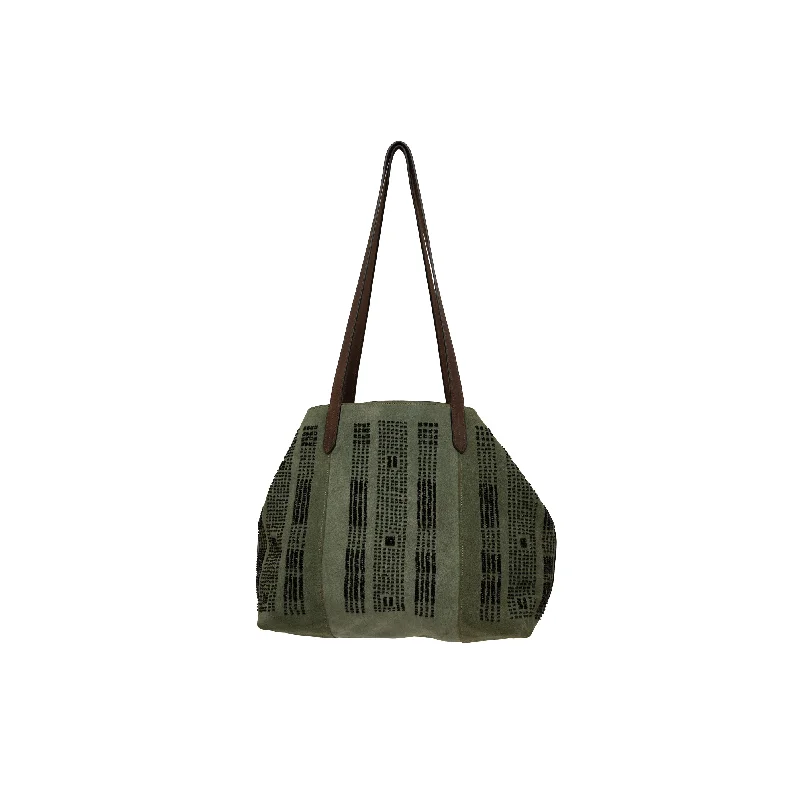 Suede Tote Beaded