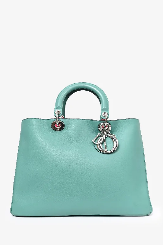 Christian Dior 2013 Green Leather Medium Diorissimo Tote Bag