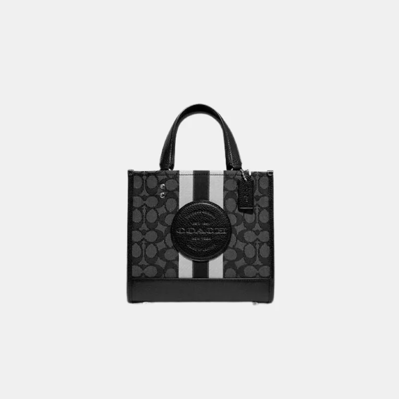 Coach Dempsey Tote 22 In Signature Jacquard With Coach Patch And Stripe