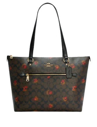 Coach Gallery Tote In Signature Canvas With Pop Floral Print