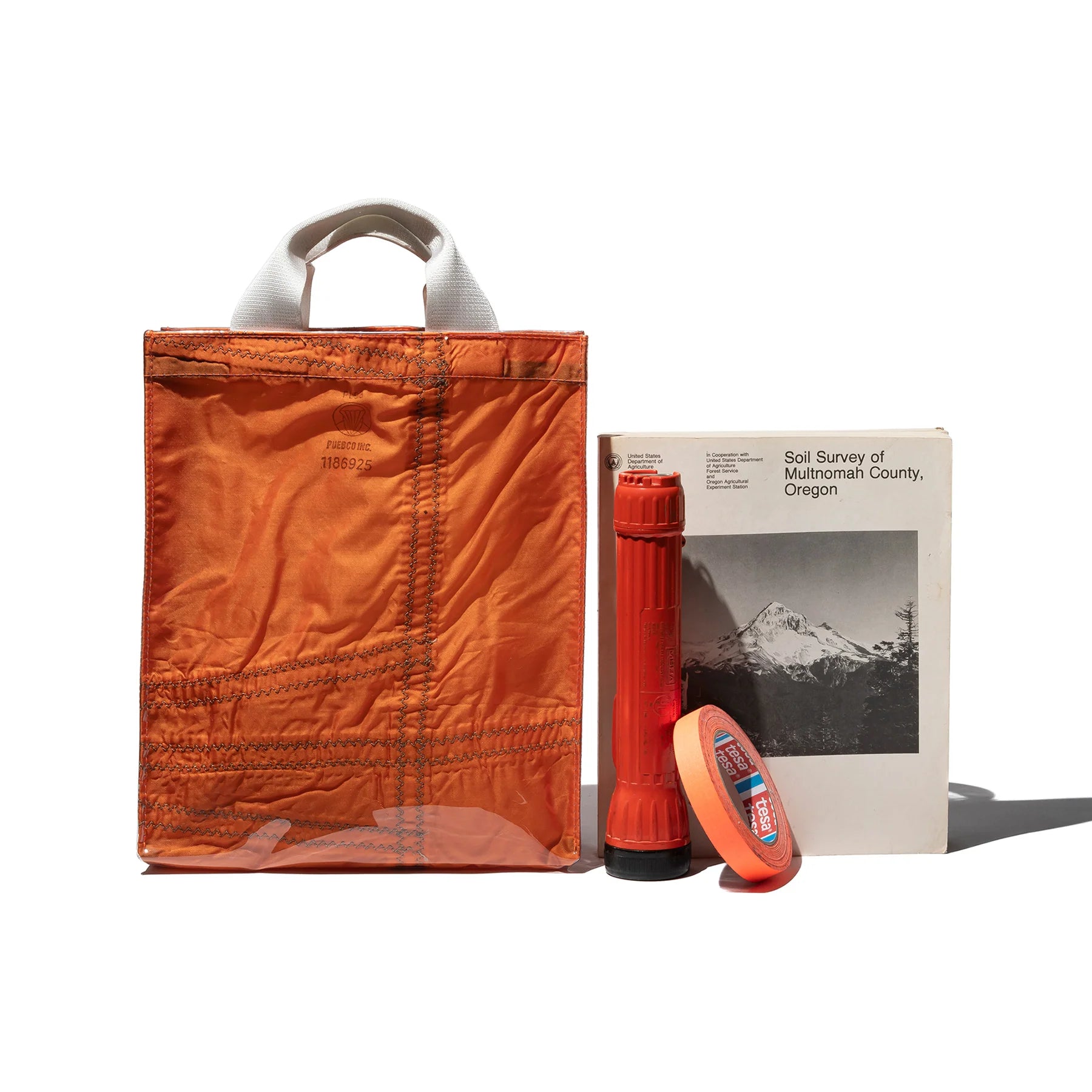 Covered Parachute Document Bag in Orange