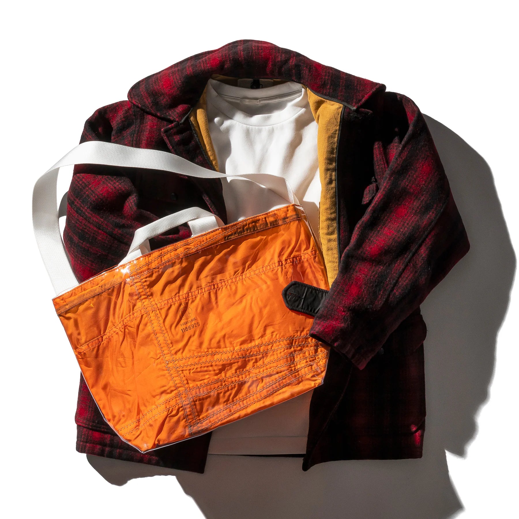 Covered Parachute Shoulder Bag in Orange