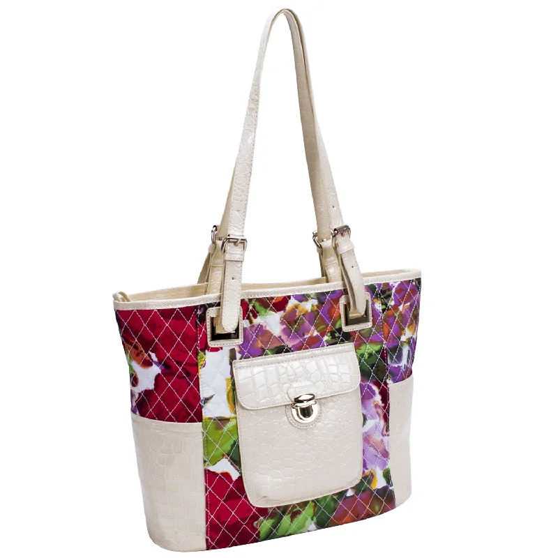 Valentine's Day FARRAH | Quilted Croco Faux Leather Tote