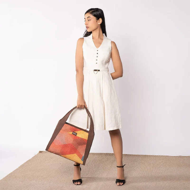 Minimalist Leather Bag For Modern Aesthetics GeoOptics Trapezia Tote