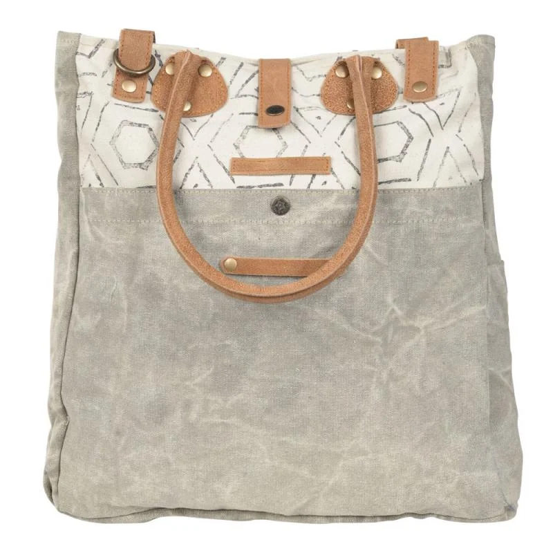 Grey Canvas Pattern Tote