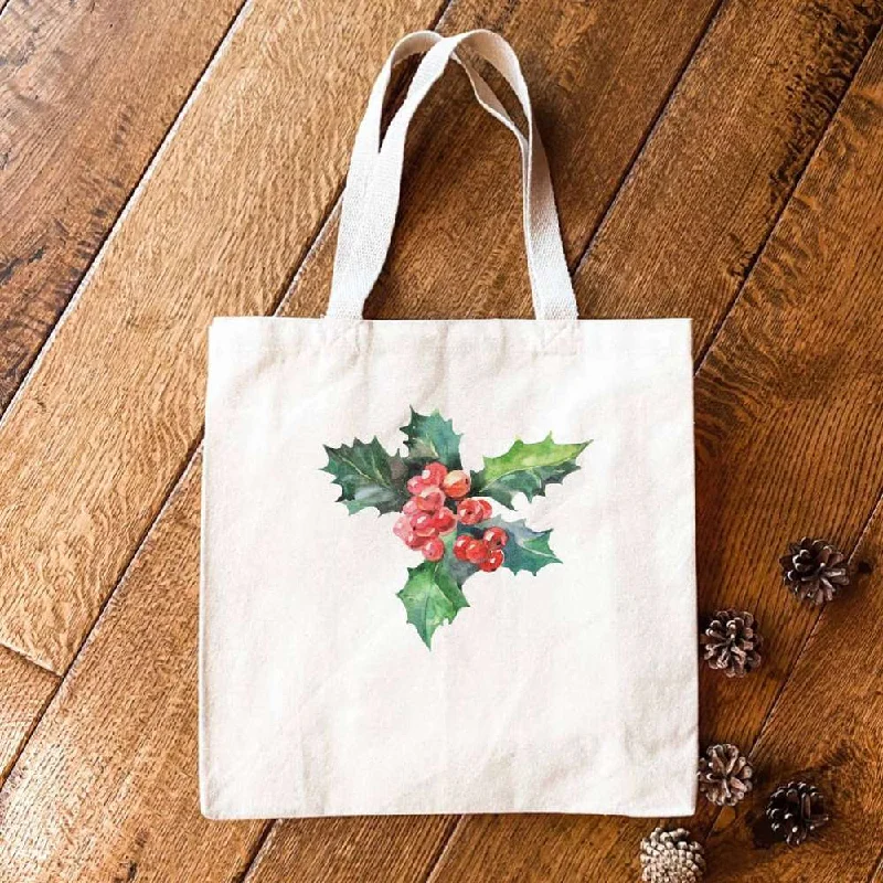 Holly and Berries - Canvas Tote Bag