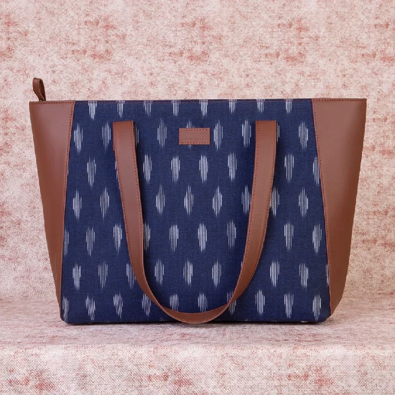 Ikat Jet Blue Side Tote Bag