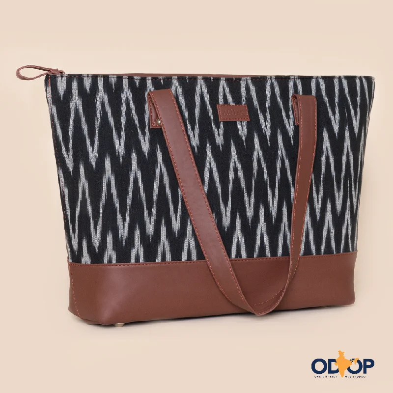 Ikat Wave Shoulder Tote Bag