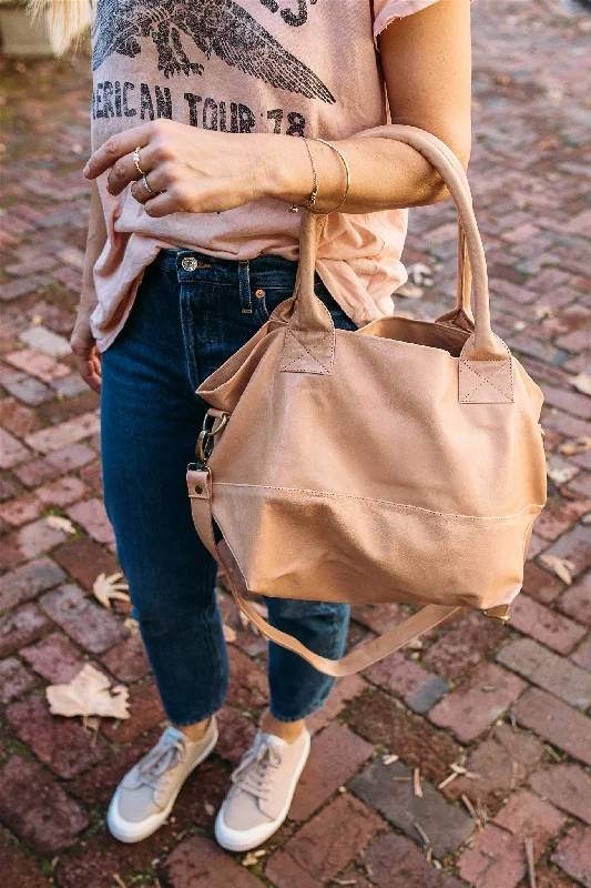 Paris Blush Leather Tote Bag