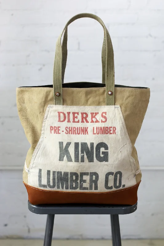 Functional Bags For Busy Moms And Dads WWII era Salvaged Canvas and Lumber Apron Tote Bag