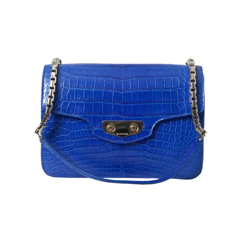 Active Lifestyles Balenciaga Chic Alligator Skin Chain Shoulder Bag