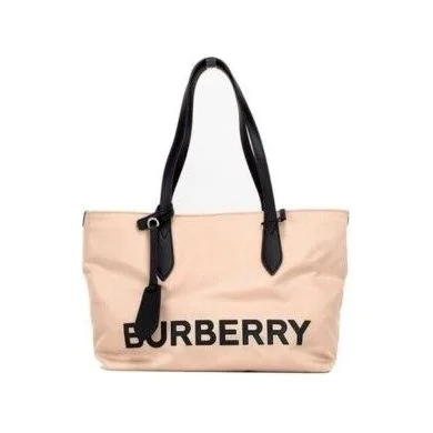 Luxury Seekers Burberry Small Rose Beige Logo Branded Econyl Nylon Tote Shoulder Handbag Purse