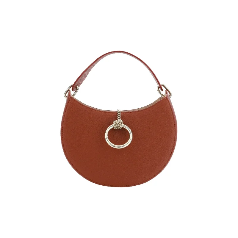 Rustic Bags For Outdoor And Nature-Inspired Looks Chloé Sepia Brown Small Arlène Leather Shoulder Bag