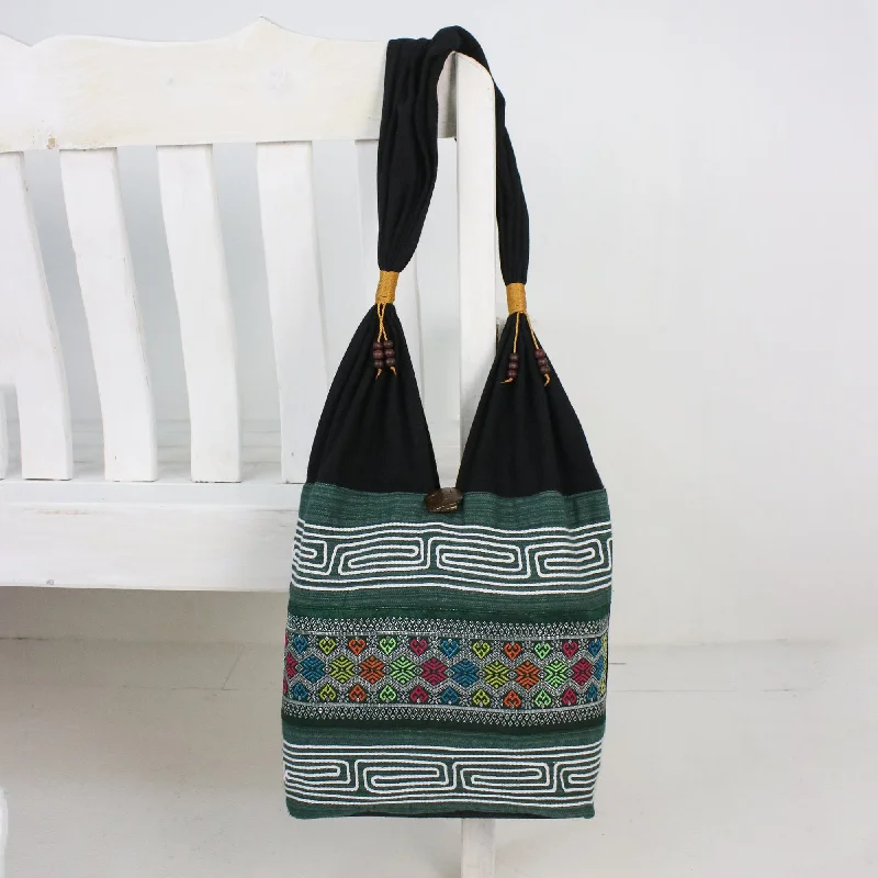Designer-Inspired Bags At Budget-Friendly Prices Colorful Cotton Blend Shoulder Bag from Thailand - Thai Mood