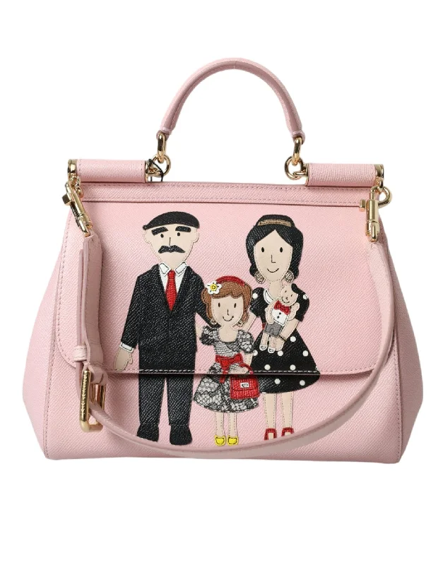 Clearance-Priced Bags Dolce & Gabbana Chic Pink Sicily Leather Shoulder Bag