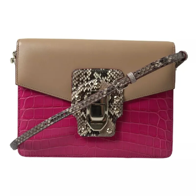 Bold Fashionistas Dolce & Gabbana Multicolor Leather LUCIA Shoulder Bag