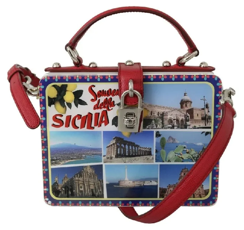 Bag For Luxury Lovers Dolce & Gabbana White Plexi Box Sicilia Square Hand Shoulder Purse Bag