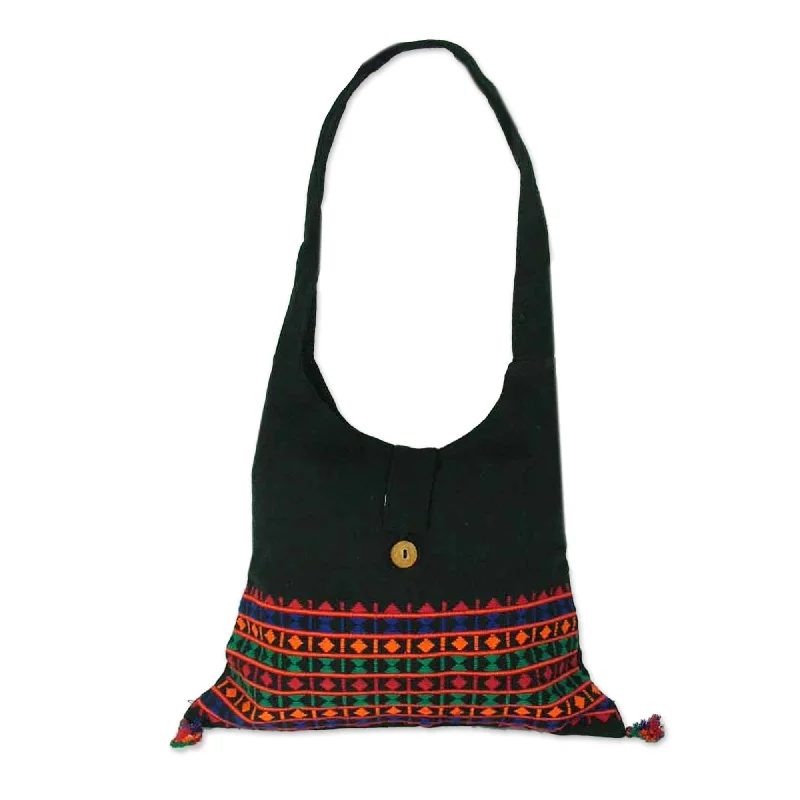 Bags With Limited-Time Deals Embroidered Cotton Shoulder Bag  - Vibrant Tease