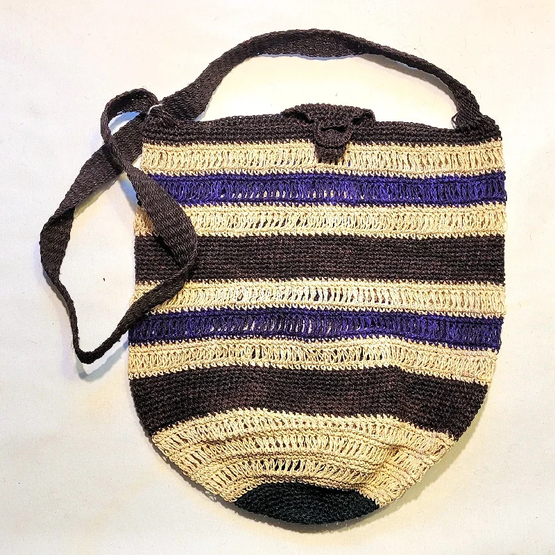 black, purple and white stripes (13.5 x 11 x 10")