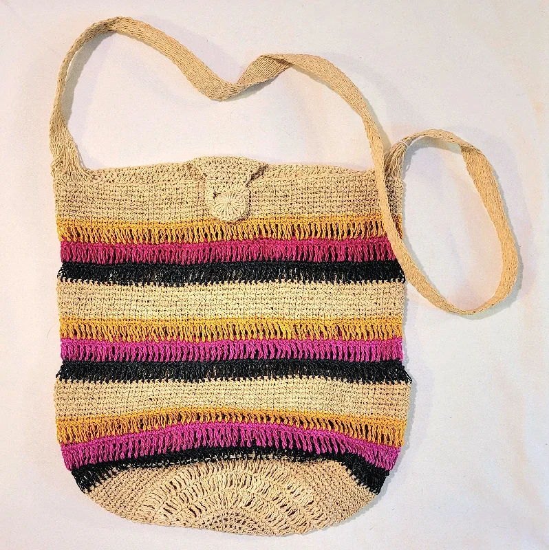 white, yellow, pink and black stripes (13.25 x 11.5 x 10")