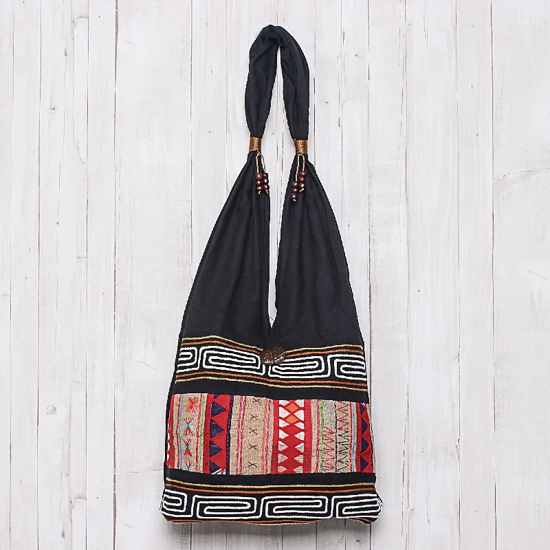 Luxury Bags On Sale Hill Tribe-Style Cotton Shoulder Bag from Thailand - Earth Love