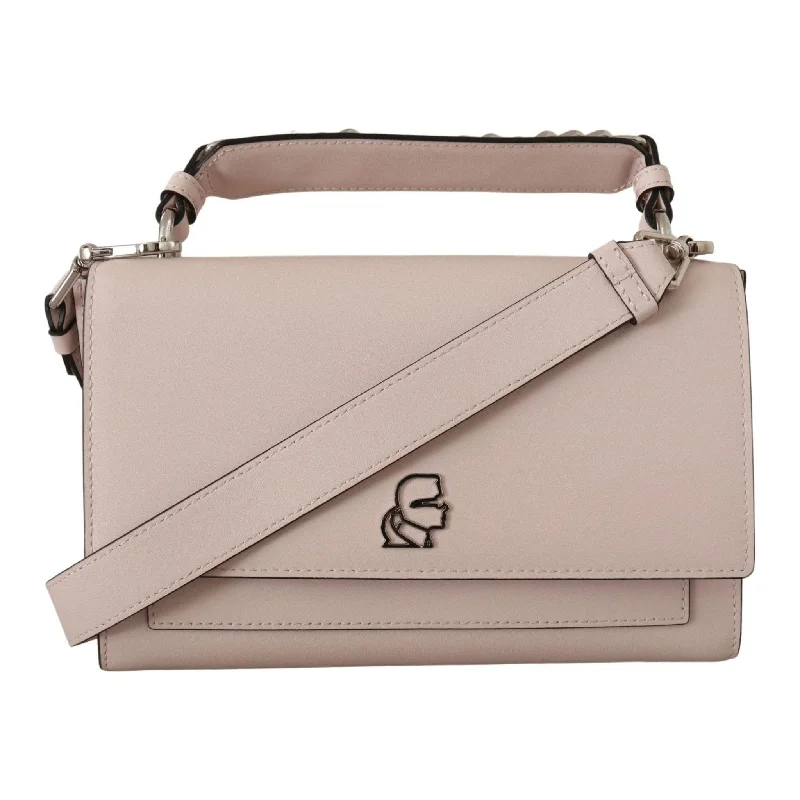 Trendy Bags For Sales Karl Lagerfeld Mauve Elegance Leather Shoulder Bag