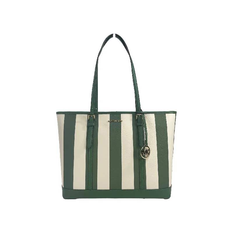 Stylish Bags For Fashion Bloggers Michael Kors Jet Set Travel Large TZ Shoulder PVC Tote Bag Purse Fern Green