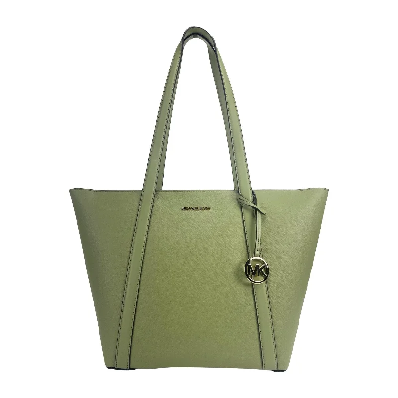 Clearance Bags For Budget Shoppers Michael Kors Large Pratt Shoulder Zip Tote Bag Light Sage