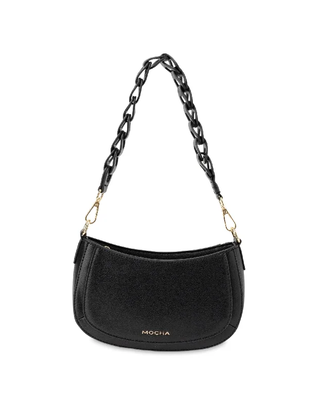 Bold Fashionistas Mocha Avery Shoulder Bag - Black