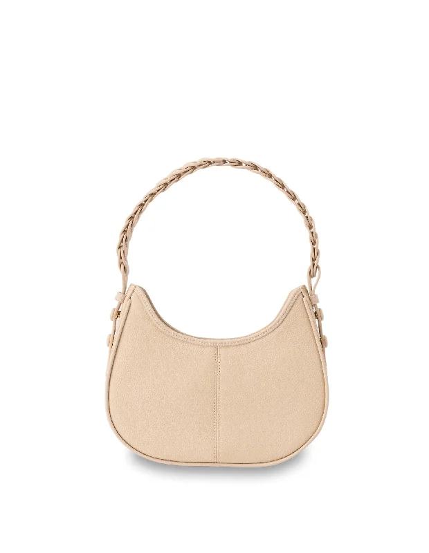 Designer Bags For Luxury Collectors Mocha Lidia Leather Shoulder Bag- Cream