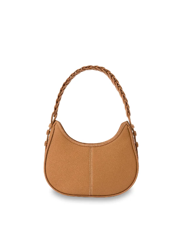 Handbag For Fashion Mocha Lidia Leather Shoulder Bag- Tan