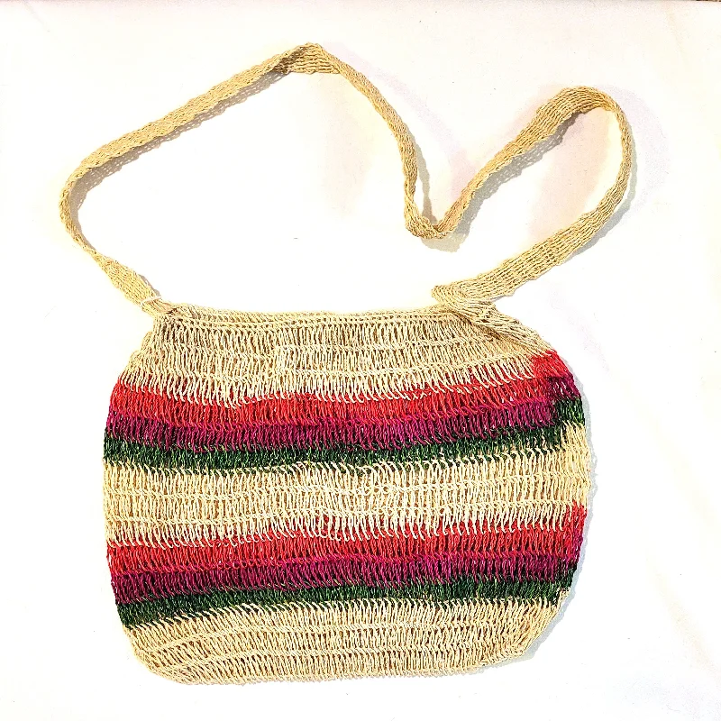 Red, pink and green stripes (13.5 x 11.5")