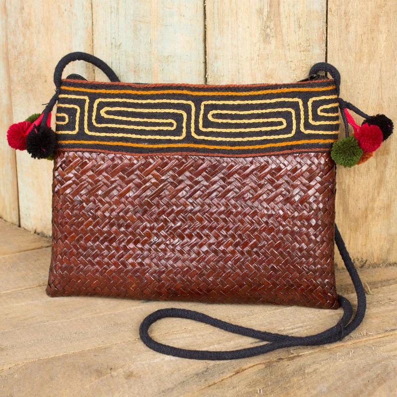 Lightweight Bags With Clearance Prices Natural Fiber Hill Tribe Shoulder Bag Woven by Hand - Akha Wonder of Brown
