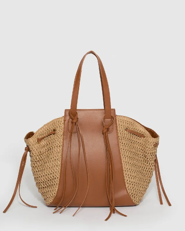 Minimalist Leather Bag For Modern Aesthetics Natural Sofia Shoulder Tassel Bag