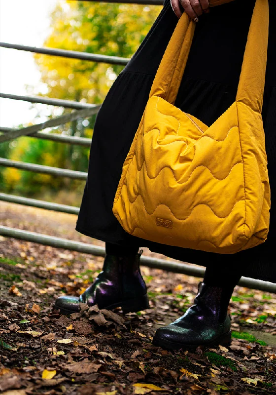 Lightweight Bags For Senior Travelers Ochre Quilted Shoulder Popsy Bag
