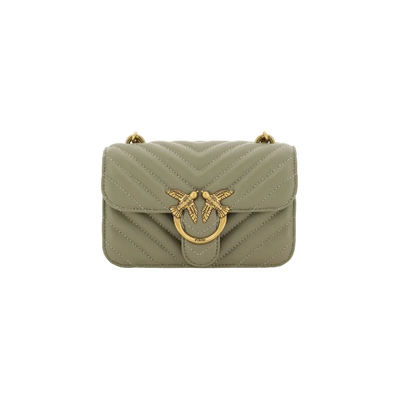 Customizable Bags For Personalized Style PINKO Chic Mini Love Bell Shoulder Bag in Noce Green